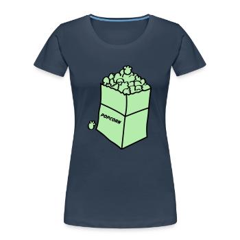 Maïs soufflé 2 - T-shirt bio Premium Femme - bleu marine - Devant - Mia (176cm)