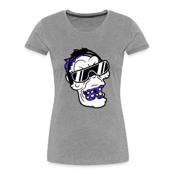 Cool DJ Zombie Mort-vivant Horreur Halloween Chef de fête - T-shirt bio Premium Femme - bleu marine - Devant - Mia (176cm)