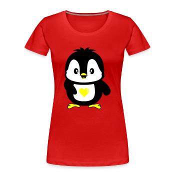 Penguin Cute - Women's Premium Organic T-Shirt - navy - Front - Mia (176cm)