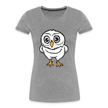 Eule Vogel Uhu Nachtvogel Schleiereule Kauz Comic - Frauen Premium Bio T-Shirt - Navy - Vorne - Mia (176cm)