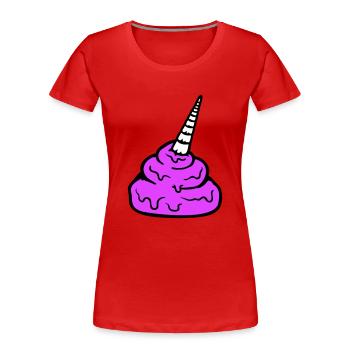 Pferd Einhorn Horn Kacke Scheiße Lustig Kot Haufen - Frauen Premium Bio T-Shirt - Navy - Vorne - Mia (176cm)
