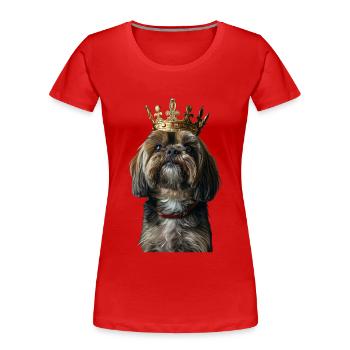Lhasa Apso - Frauen Premium Bio T-Shirt - Navy - Vorne - Mia (176cm)