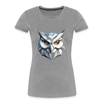 Owl Mask - Low Poly Design - Frauen Premium Bio T-Shirt - Navy - Vorne - Mia (176cm)