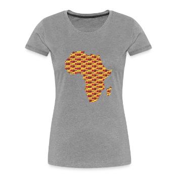 Africa Continent Kente Pattern - Women's Premium Organic T-Shirt - navy - Front - Mia (176cm)