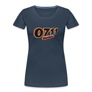 0711 Stuttgart - Women's Premium Organic T-Shirt - navy - Front - Mia (176cm)
