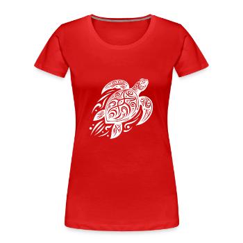 Powerful Pacific Turtle Meets Tribal - Women's Premium Organic T-Shirt - navy - Front - Mia (176cm)
