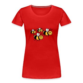Jolie petite famille d'abeilles - T-shirt bio Premium Femme - bleu marine - Devant - Mia (176cm)