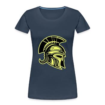 Spartan Head Warrior Sparta Helmet - Women's Premium Organic T-Shirt - navy - Front - Mia (176cm)