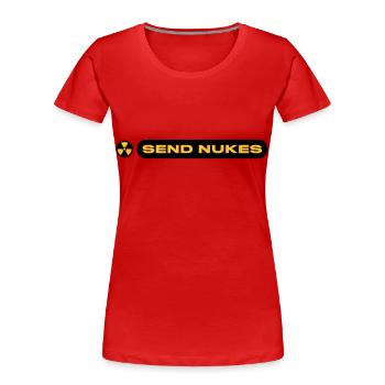 SEND NUKES - Frauen Premium Bio T-Shirt - Navy - Vorne - Mia (176cm)