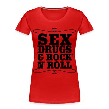 Sex Drugs Rock n Roll - T-shirt bio Premium Femme - bleu marine - Devant - Mia (176cm)