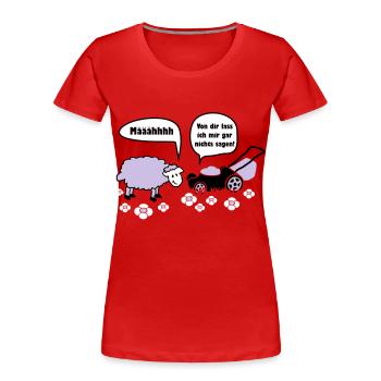 Schaf & Rasenmäher - Frauen Premium Bio T-Shirt - Navy - Vorne - Mia (176cm)