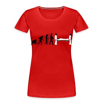 evolution_sanitaeter_09_201602_3c - Frauen Premium Bio T-Shirt - Navy - Vorne - Mia (176cm)