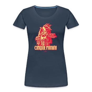 BOLEO-23 COCKER-POLDI red yellow - Frauen Premium Bio T-Shirt - Navy - Vorne - Mia (176cm)