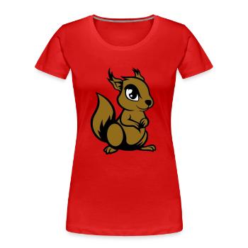 Écureuil Bande Dessinée Animal - T-shirt bio Premium Femme - bleu marine - Devant - Mia (176cm)