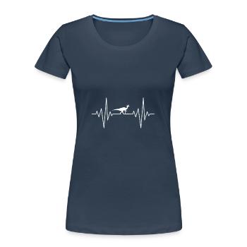 mein Herz schläft für Lambeosaurus Design - Frauen Premium Bio T-Shirt - Navy - Vorne - Mia (176cm)