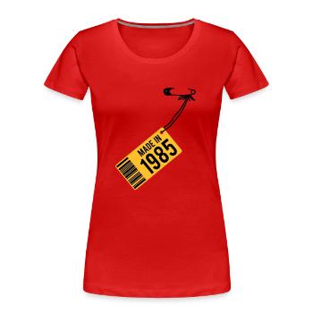 Geburtstag T-Shirt 1985 - Frauen Premium Bio T-Shirt - Navy - Vorne - Mia (176cm)