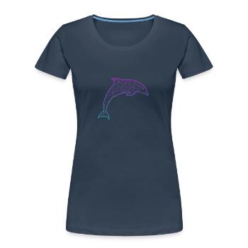 Delfin dolphin - Frauen Premium Bio T-Shirt - Navy - Vorne - Mia (176cm)