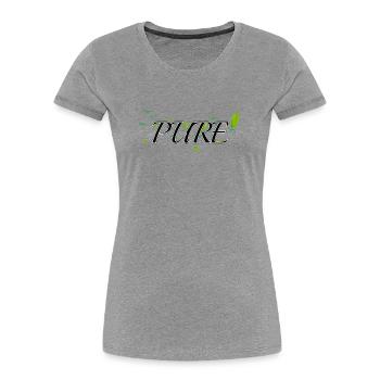 REINES BLK - Frauen Premium Bio T-Shirt - Grau meliert - Vorne - Mia (176cm)