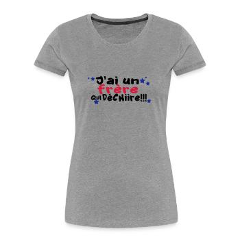 mon frère déchire - T-shirt bio Premium Femme - bleu marine - Devant - Mia (176cm)