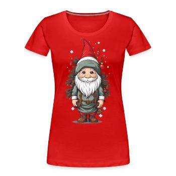 Winter Gnome and Christmas Tree Christmas Design - Women's Premium Organic T-Shirt - navy - Front - Mia (176cm)