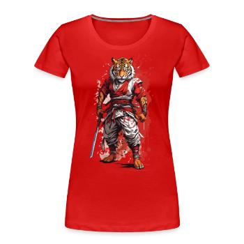 Tiger Samurai Warrior Ninja Aesthetic Oni Yokai - Women's Premium Organic T-Shirt - navy - Front - Mia (176cm)