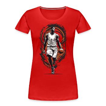 Basketball Dribbling Aesthetic Player Streetwear - Women's Premium Organic T-Shirt - navy - Front - Mia (176cm)