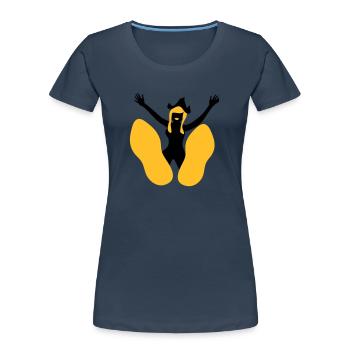 Pin up with big feet - Women's Premium Organic T-Shirt - navy - Front - Mia (176cm)