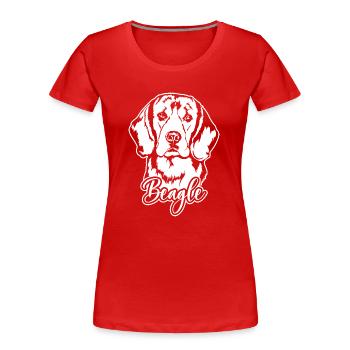 BEAGLE Hundeportrait Hund Hunde Wilsigns Jagdhund - Frauen Premium Bio T-Shirt - Navy - Vorne - Mia (176cm)