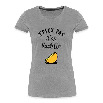 J'peux pas J'ai Raclette - T-shirt bio Premium Femme - bleu marine - Devant - Mia (176cm)