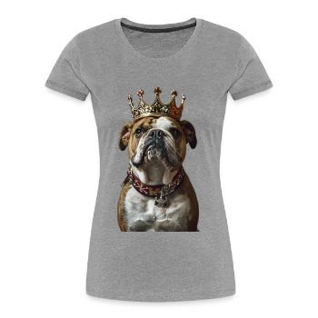 Bouledogue - T-shirt bio Premium Femme - bleu marine - Devant - Mia (176cm)