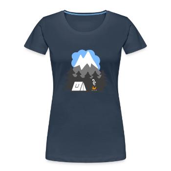 NATURE TENTS MOUNTAINS HEAVEN - Women's Premium Organic T-Shirt - navy - Front - Mia (176cm)