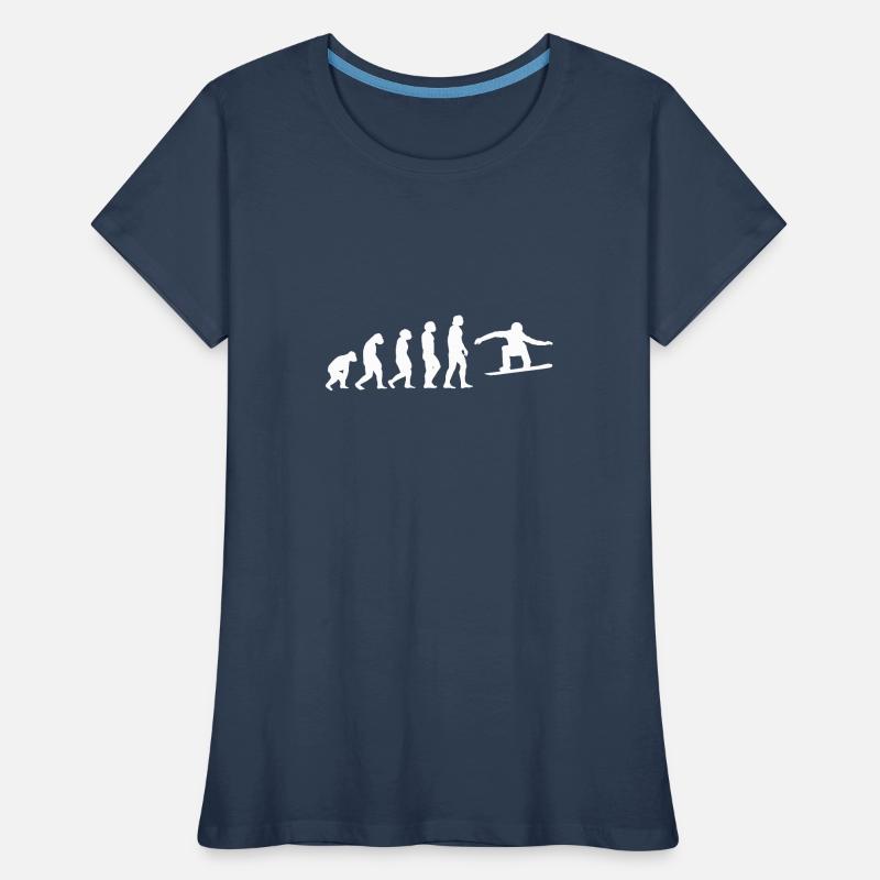 Snowboarder Evolution Silhouette Minimalist Women's Premium Organic T-Shirt