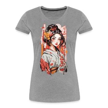 Geisha Beauty Manga Popart Retro Japan Design - Women's Premium Organic T-Shirt - navy - Front - Mia (176cm)