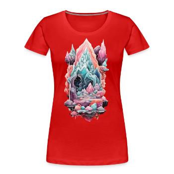 Geologie Edelstein Geode Kunstwerk Design - Frauen Premium Bio T-Shirt - Navy - Vorne - Mia (176cm)