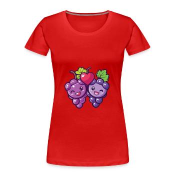 Raisins Couple Amour Coeur Drôle - T-shirt bio Premium Femme - bleu marine - Devant - Mia (176cm)
