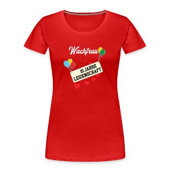 Wachfrau 10 Jahre Jubiläum 10 jähriges Jubi Schutz - Frauen Premium Bio T-Shirt - Navy - Vorne - Mia (176cm)
