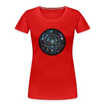Wikinger Odin Kosmisches Dreieck Weltraum - Frauen Premium Bio T-Shirt - Navy - Vorne - Mia (176cm)