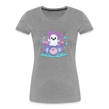 Geist Schlagzeug Kostüm Halloween - Frauen Premium Bio T-Shirt - Navy - Vorne - Mia (176cm)