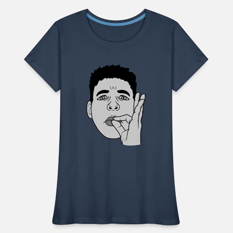 Bouche baiser main geste visage T-shirt bio Premium Femme