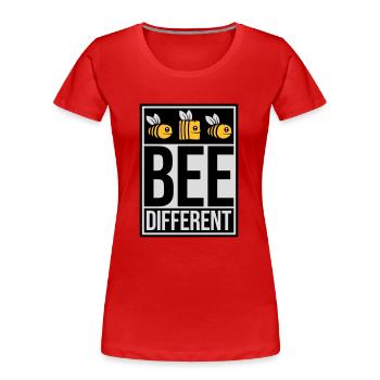 bee different saying quote - Women's Premium Organic T-Shirt - navy - Front - Mia (176cm)
