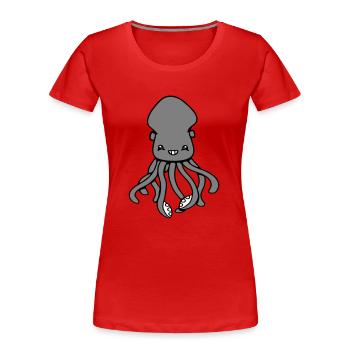 Octopus Octopus Octopus Squid Cute Giant Squid Funny - Women's Premium Organic T-Shirt - navy - Front - Mia (176cm)