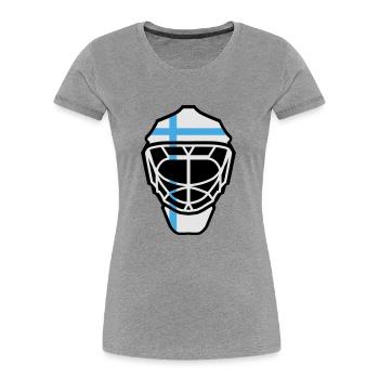 Hockey Goalie Maske Finland - Frauen Premium Bio T-Shirt - Navy - Vorne - Mia (176cm)