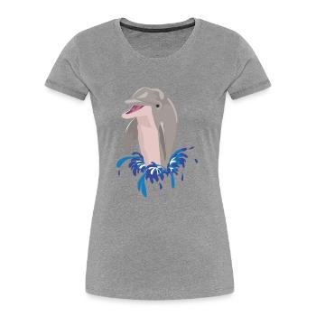 Dolphin sea beach splashes - Women's Premium Organic T-Shirt - navy - Front - Mia (176cm)