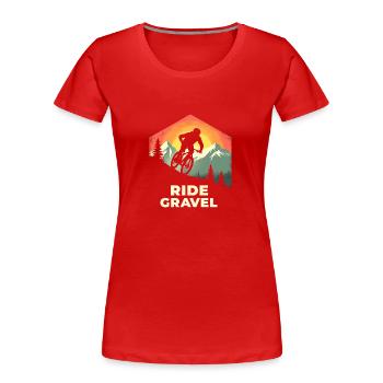 Gravel Bike Rennrad Ride Gravel Cyclocross Vintage - Frauen Premium Bio T-Shirt - Navy - Vorne - Mia (176cm)