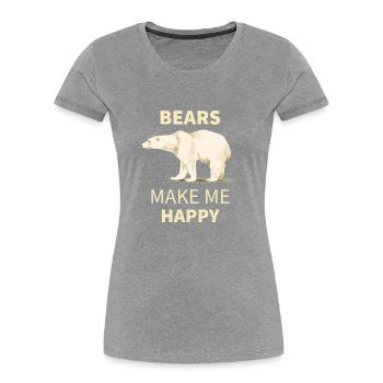 Les ours me rendent heureux ours polaire - T-shirt bio Premium Femme - bleu marine - Devant - Mia (176cm)