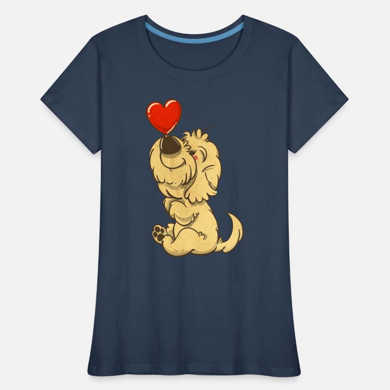 Cockapoo Thor mit einem Herz auf der Nase Frauen Premium Bio T-Shirt
