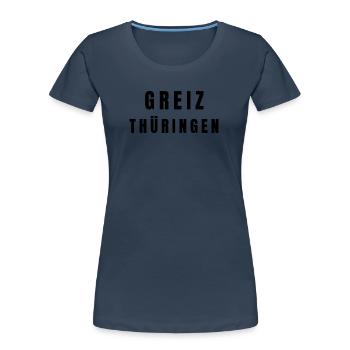 Greiz, Thuringe - T-shirt bio Premium Femme - bleu marine - Devant - Mia (176cm)