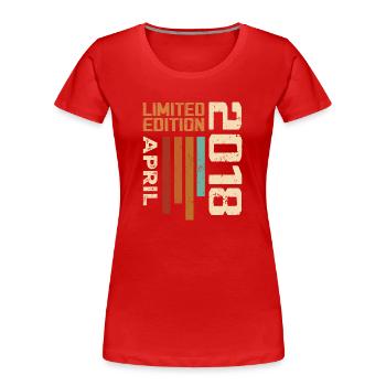 Geboren im April 2018 Geburtstagsgeschenk 2018 Retro - Frauen Premium Bio T-Shirt - Navy - Vorne - Mia (176cm)