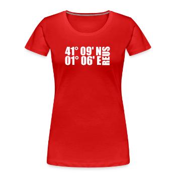 Reus Koordinaten - Frauen Premium Bio T-Shirt - Navy - Vorne - Mia (176cm)