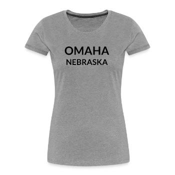 Omaha Nebraska USA - Frauen Premium Bio T-Shirt - Navy - Vorne - Mia (176cm)